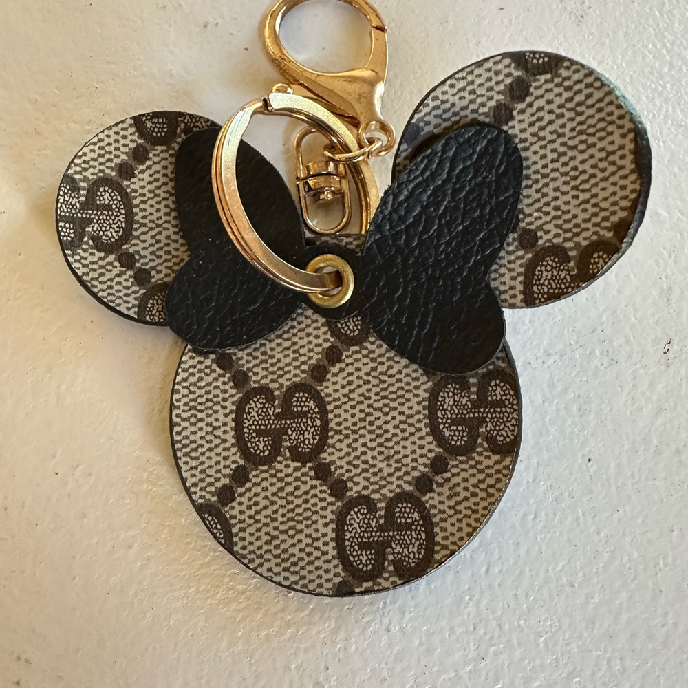 Minnie Mouse Keychain with AUTHENTIC Gucci coated canvas